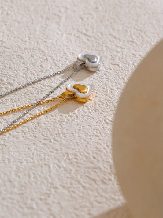 Shell heart love chic pendant necklace - product image