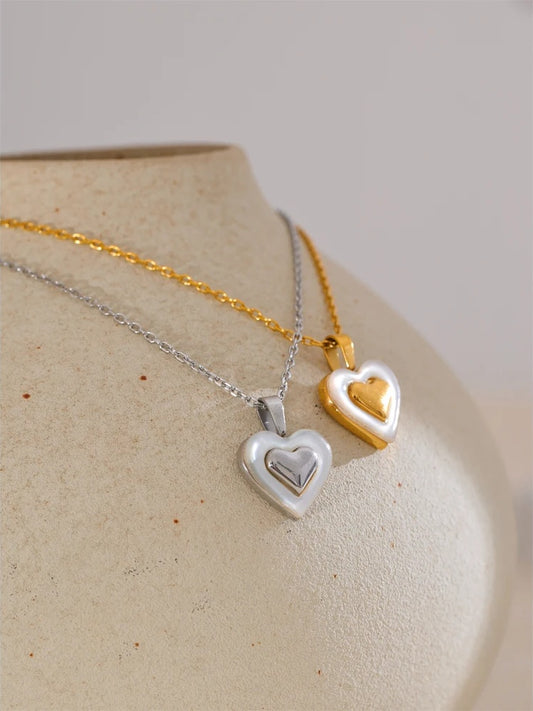 Shell heart love chic pendant necklace - product image