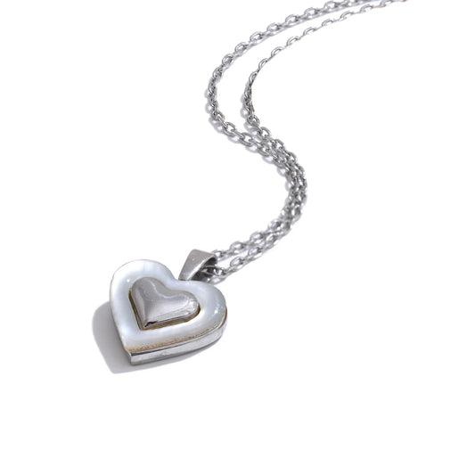 Shell heart love chic pendant necklace - product image