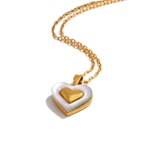 Shell heart love chic pendant necklace - product image