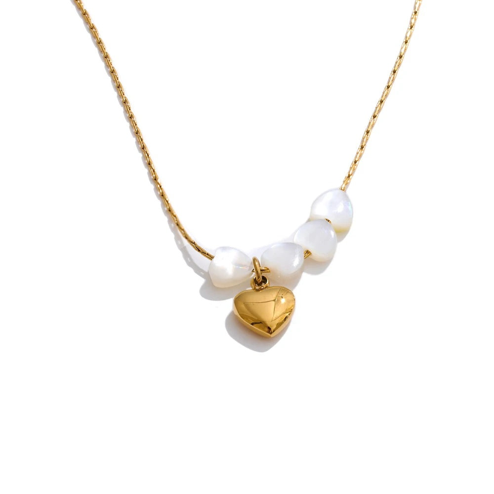 Shell heart love pendant necklace - product image