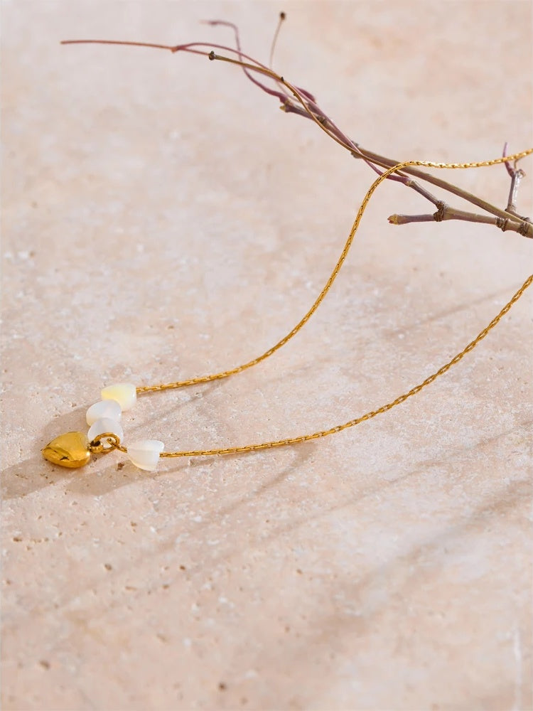 Shell heart love pendant necklace - product image