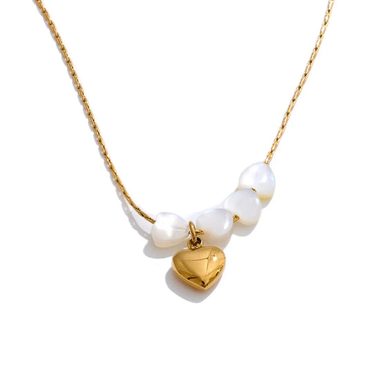 Shell heart love pendant necklace - product image