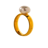 Shell Pearl Contemporary Charm Fashion Finger Ring
