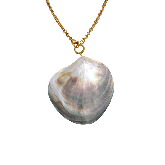 Shell pearls pendant statement necklace - product image