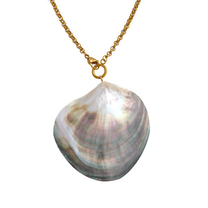 Shell pearls pendant statement necklace - product image