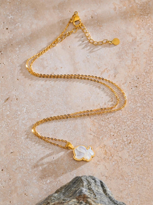 Shell puppy dog pendant necklace women's trendy - product image