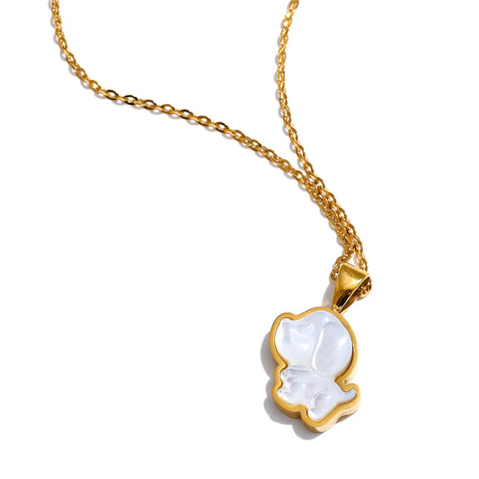 Shell puppy dog pendant necklace women's trendy - product image