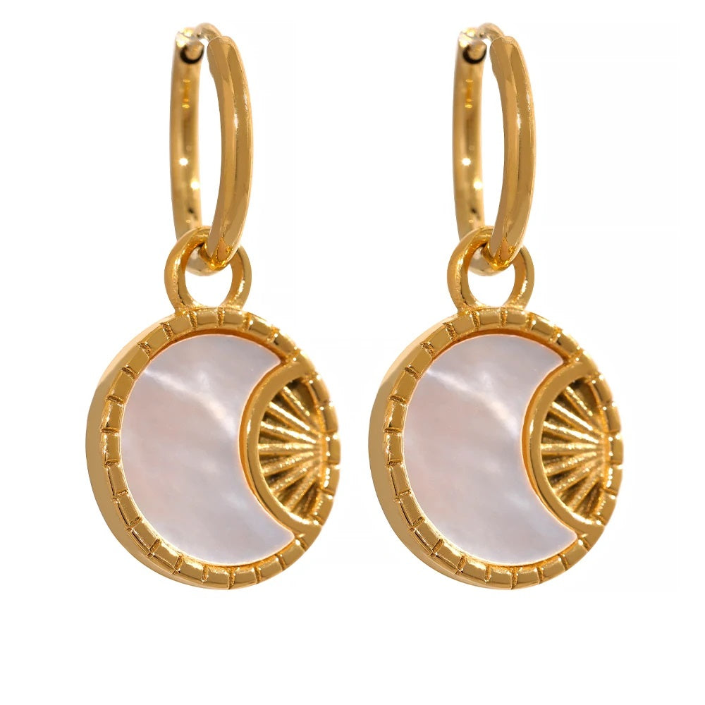 Shell star moon drop dangle trendy earrings - product image