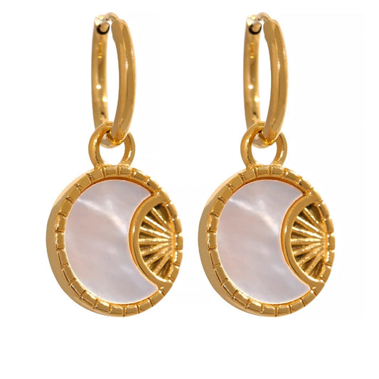Shell star moon drop dangle trendy earrings - product image