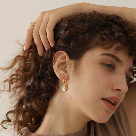 Shell star moon drop dangle trendy earrings - product image