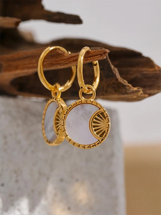 Shell star moon drop dangle trendy earrings - product image