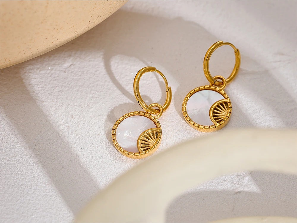 Shell star moon drop dangle trendy earrings - product image