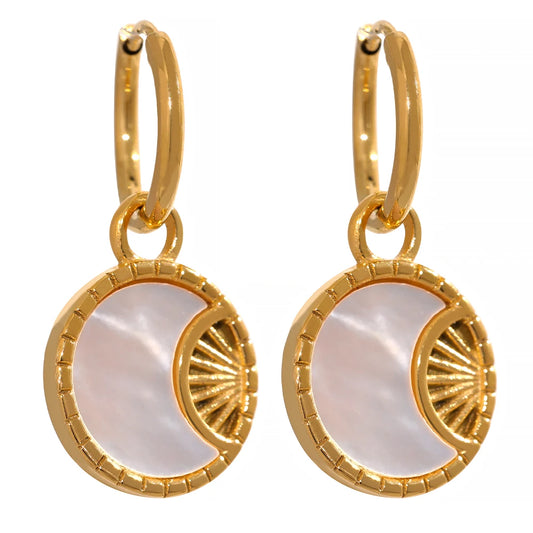 Shell star moon drop dangle trendy earrings - product image