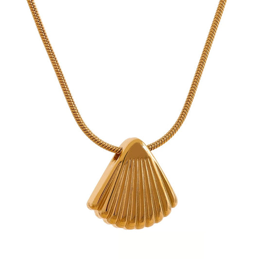 Shell statement minimalist pendant necklace - product image