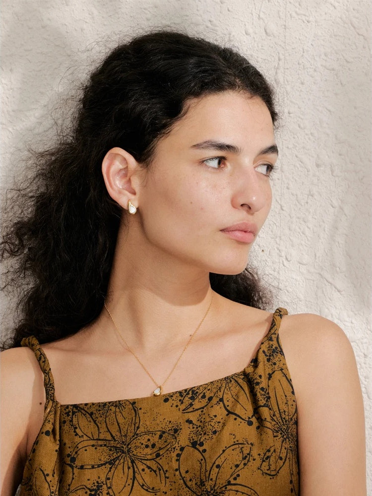 Shell water drop necklace earrings set - product image