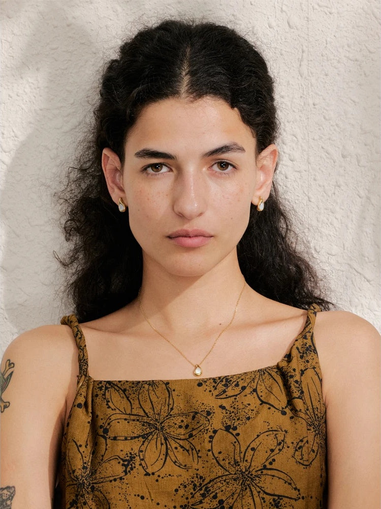 Shell water drop necklace earrings set - product image