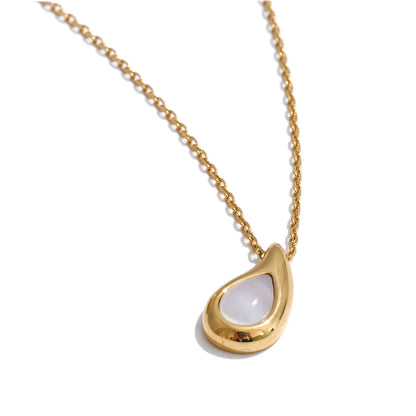 Shell water drop necklace earrings set - product image
