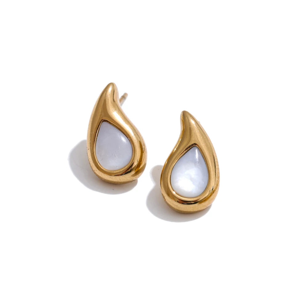 Shell water drop necklace earrings set - product image