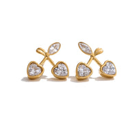 Shiny Cherry Cubic Zirconia Stud Earrings