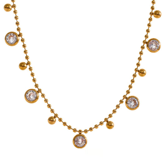 Shiny cubic zirconia chain set - product image
