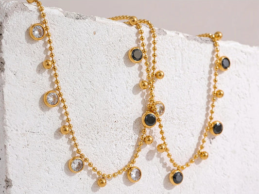 Shiny cubic zirconia chain set - product image