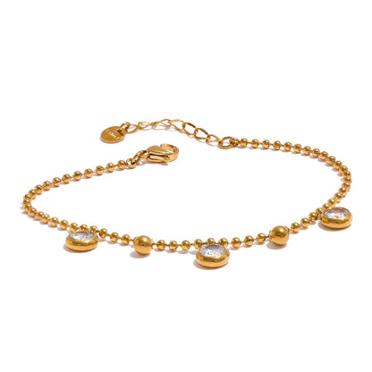 Shiny cubic zirconia chain set - product image