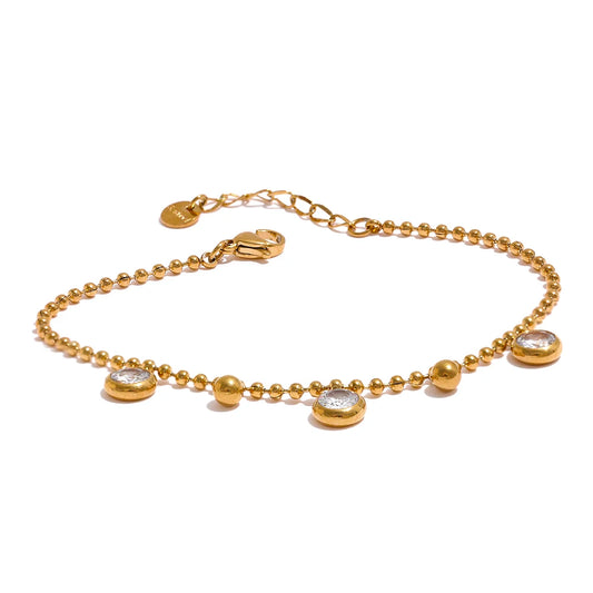 Shiny cubic zirconia chain set - product image