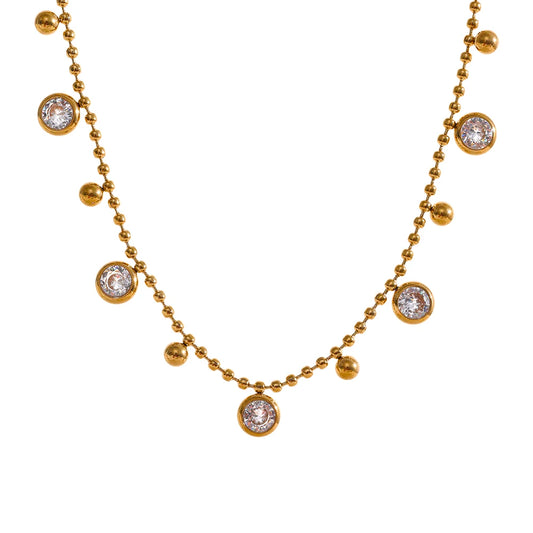 Shiny cubic zirconia chain set - product image