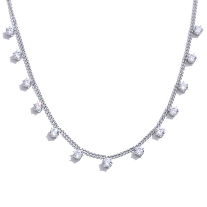 Shiny cubic zirconia chic chain pendant necklace - product image