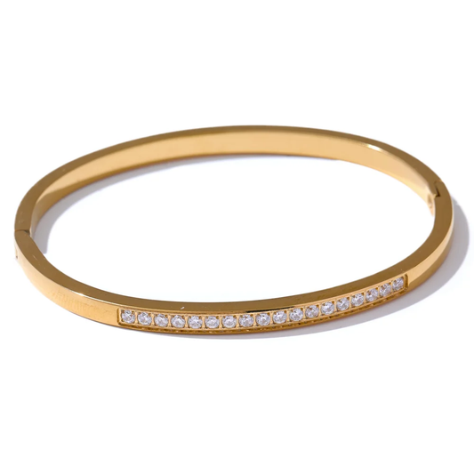 Shiny cubic zirconia daily bangle bracelet - product image