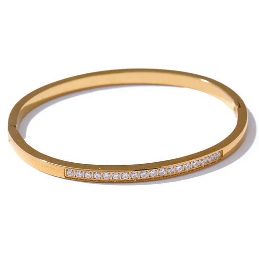 Shiny cubic zirconia daily bangle bracelet - product image