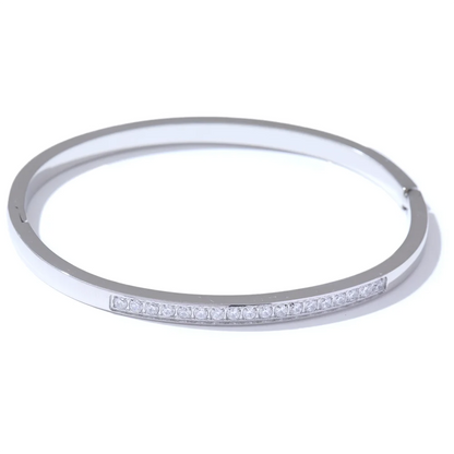 Shiny cubic zirconia daily bangle bracelet - product image