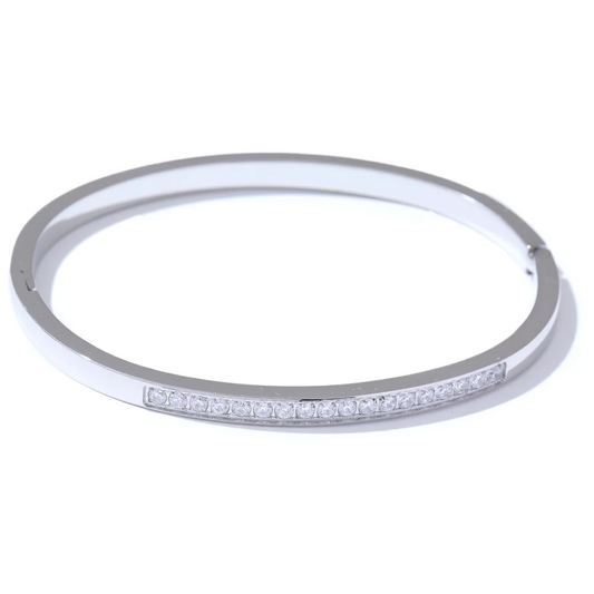 Shiny cubic zirconia daily bangle bracelet - product image
