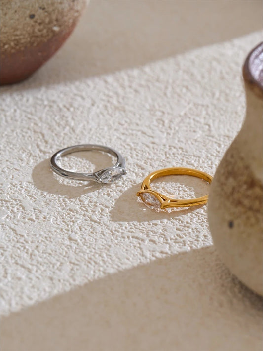 Shiny cubic zirconia modern casting ring - product image
