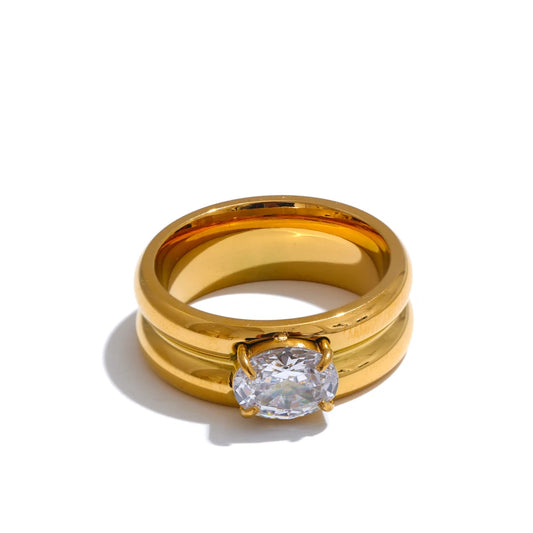 Shiny zirconia modern fashion versatile ring - product image