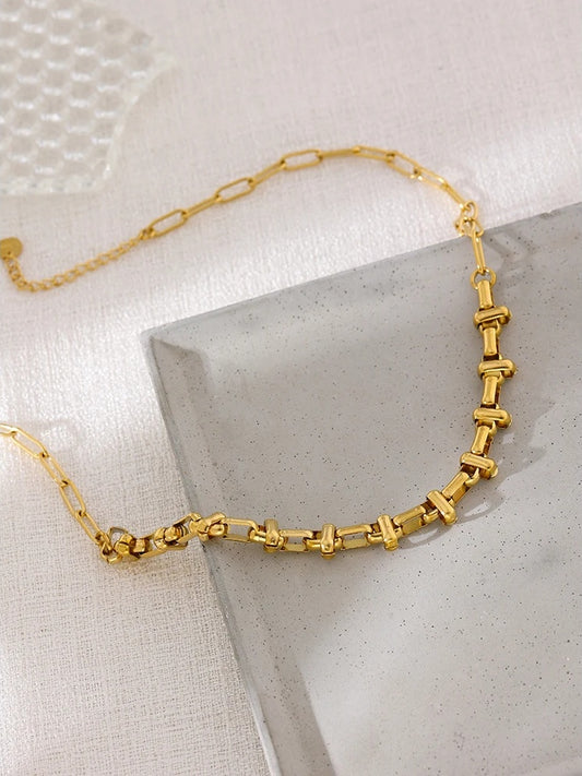 Short link chain abstract fashion necklace women - product image