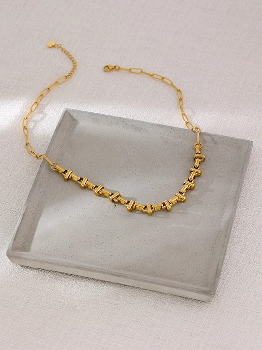 Short link chain abstract fashion necklace women - product image