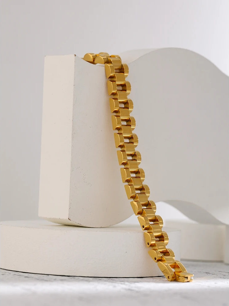 Simple heavy metal chain bracelet unisex - product image