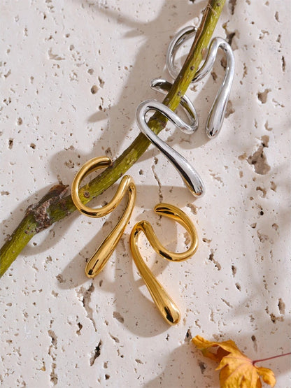 Simplified liquid bending ear bone clip earrings - product image