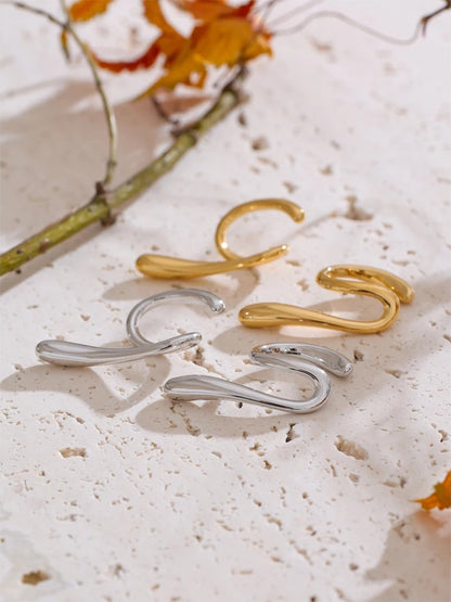 Simplified liquid bending ear bone clip earrings - product image