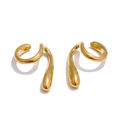 Simplified liquid bending ear bone clip earrings - product image