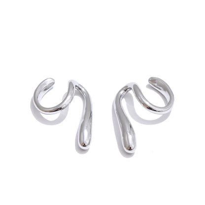 Simplified liquid bending ear bone clip earrings - product image
