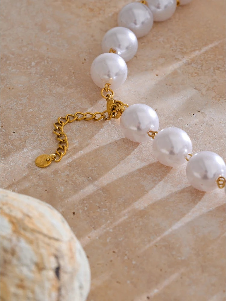 Simulated pearl sun chain necklace women's autumn winter - product image
