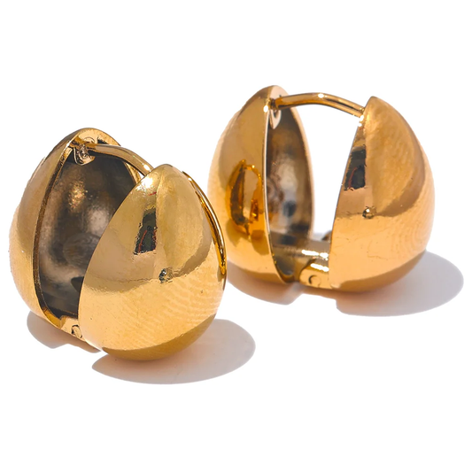 Sleek double face abstract hoop earrings - product image