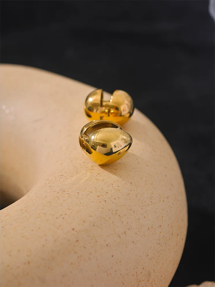 Sleek double face abstract hoop earrings - product image