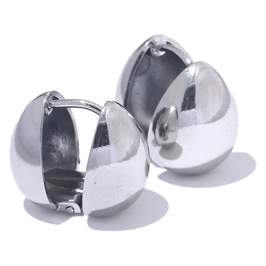 Sleek double face abstract hoop earrings - product image