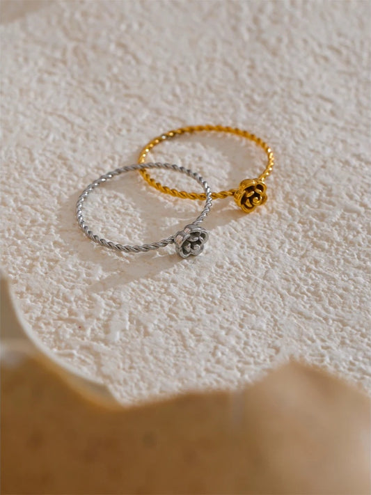 Small flower waterproof fashion contemporary ring - product image