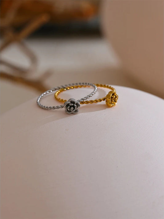 Small flower waterproof fashion contemporary ring - product image