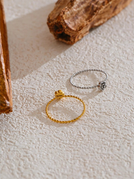 Small flower waterproof fashion contemporary ring - product image